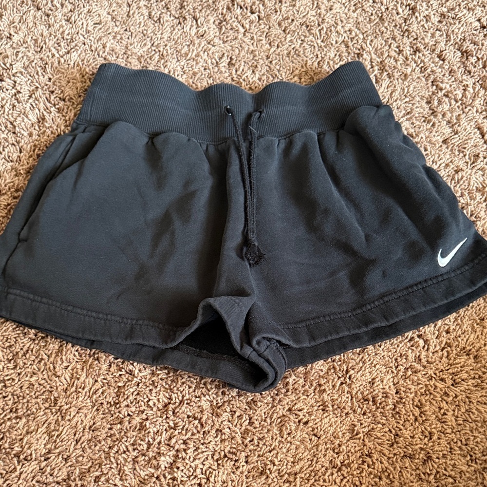 Nike Black Women's Athletic Drawstring Shorts with Swoosh